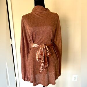 Tunic with Crushed Velvet Belt Sz S